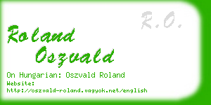 roland oszvald business card